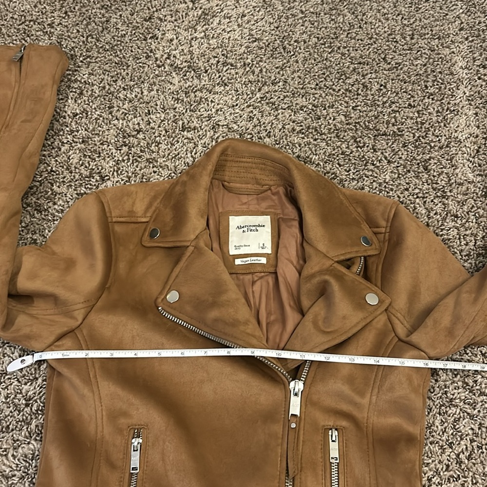 Abercrombie & Fitch Vegan Leather Suede Jacket Women’s Size Small - Picture 4 of 16